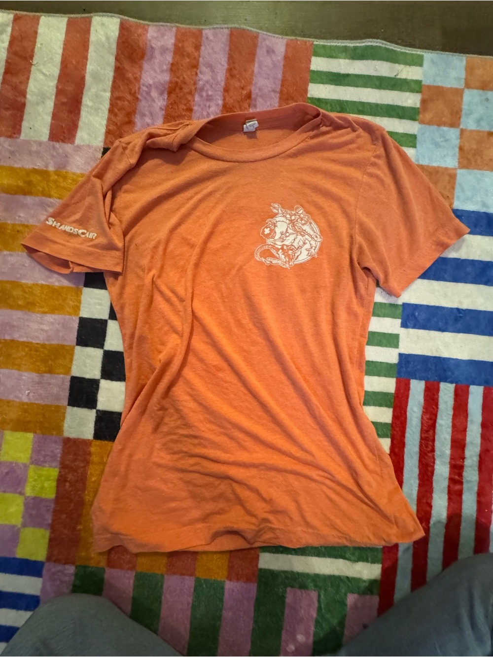 Bella+Canvas Orange Short Sleeve Tee with White Chest Graphic